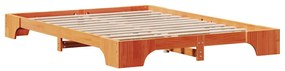Cama Castanho 150x200 cm em Madeira de Pinho Maciça