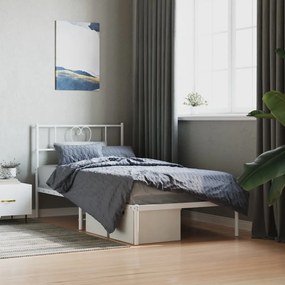 vidaXL Estrutura de cama com cabeceira 80x200 cm metal branco