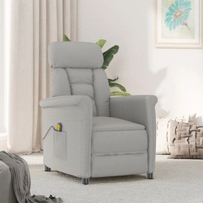 Cadeira de Massagem vidaXL Cinza Claro em Tecido Microfibra
