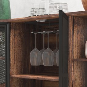 Aparador de Cozinha Industrial Móvel de Armazenamento de Garrafas com