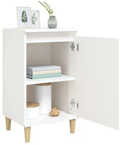Mesas cabeceira 2pcs 40x35x70cm deriv. madeira branco brilhante