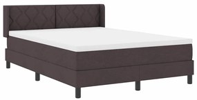 Cama Box Marrom Escuro 140 x 190 cm Tecido e Madeira