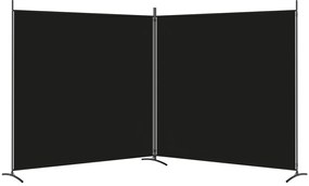 Divisória/biombo com 2 painéis 348x180 cm tecido preto