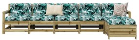 vidaXL 6 pcs conjunto de sofás de jardim madeira de pinho impregnada