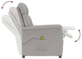 Cadeira de Massagem vidaXL Cinza Claro em Tecido Microfibra