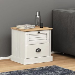 Mesa de cabeceira VIGO 42x35x42 cm pinho maciço branco
