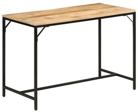 vidaXL Mesa jantar 110x55x75 cm madeira mangueira maciça áspera/ferro