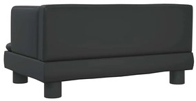 Cama para cães 60x40x30 cm couro artificial preto