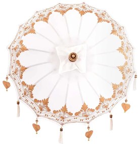 Parasol Balinês Outros Creme x 260 cm Algodão e madeira sólida