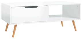 Mesa de centro 100x49,5x43 cm aglomerado branco brilhante