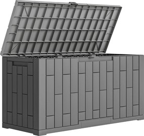 Outsunny Baú Exterior Capacidade 227 L Baú de Armazenamento Exterior Resistente à Água e aos Raios UV com Fechadura Cinzento | Aosom Portugal