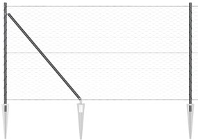 Cerca Hexagonal vidaXL Cinza 1x50 m Aço