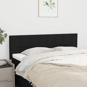 Cabeceira de cama 2 pcs tecido 72x5x78/88 cm preto