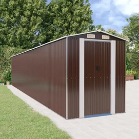 vidaXL Abrigo de jardim 192x1021x223cm aço galvanizado castanho-escuro