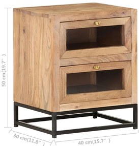 Mesa de cabeceira 40x30x50 cm madeira de acácia maciça