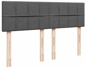 Cama Otomana com Colchão &amp; LEDs Cinzento Escuro 140x190cm