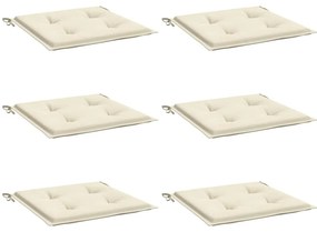 Almofadões p/ cadeiras jardim 6pcs 40x40x4 cm oxford cor creme