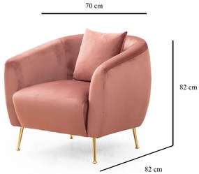 Cadeira Wing Eses – Rosa – 70 cm x 82 cm x 82 cm