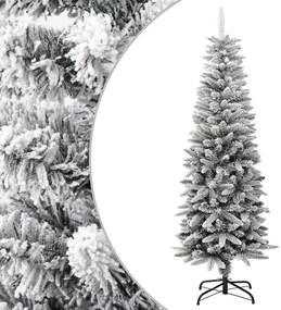 345194 vidaXL Árvore de Natal artificial fina com neve PVC & PE 150 cm