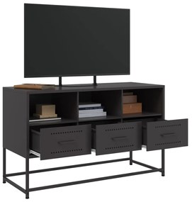 Móvel de TV 100,5x39x60,5 cm aço preto