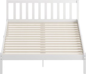 Estrutura de cama em madeira maciça 140x190 cm (COLCHÃO NÃO INCLUIDO), cama individual com cabeceira e base de ripas resistente, para crianças e adult