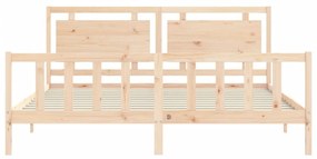 Cama sem colchão 200x200 cm madeira de pinho maciça