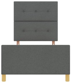 Cama vidaXL Cinza Escuro 90x200 cm Tecido