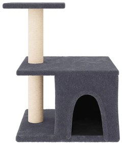 Árvore p/ gatos c/ postes arranhadores sisal 48 cm cinza-escuro