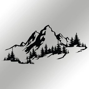 Acessório Decorativo de Parede em Metal Mountain – Preto – 67 x 30 cm