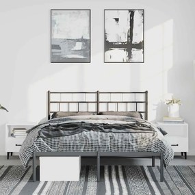 Estrutura de cama com cabeceira 135x190 cm metal preto