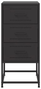 Mesas de cabeceira 2 pcs 36x39x78 cm aço preto