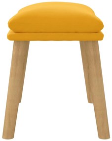 Apoio de pés 45x29,5x35 cm veludo amarelo mostarda