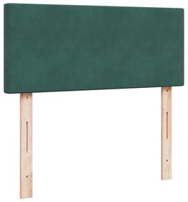 Cama boxspring com colchão 120x200 cm veludo verde-escuro