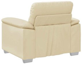Poltrona 60 cm couro artificial creme