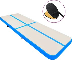 vidaXL Colchão de ginástica insuflável c/ bomba 400x100x15 cm PVC azul