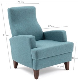 Cadeira Wing Kana – Turquesa – 76x91x87 cm