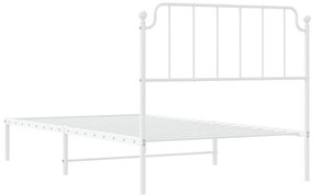 Estrutura de cama em metal com cabeceira 107x203 cm branco