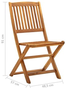Cadeiras de jardim dobráveis 2 pcs madeira acácia maciça