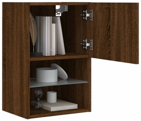 Móvel de TV com luzes LED 40,5x30x60 cm carvalho castanho