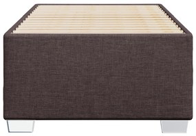 Estrutura de cama sem colchão 90x190 cm tecido castanho-escuro