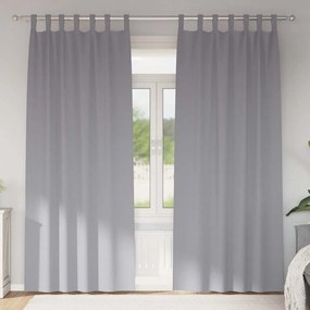 vidaXL Cortinas Blackout com Argolas 2 pcs Cinzento-claro 245 x 140 cm