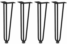 Pernas de grampo para mesa de centro 4 peças pretas 42 cm aço maciço