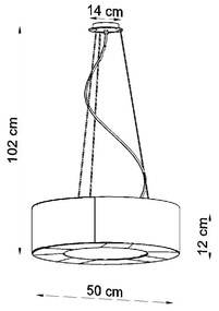 Candeeiro de Teto Suspenso SATURNO SLIM 50 Cm Branco