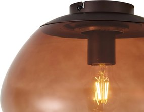Candeeiro de Teto de Design Castanho com Vidro Castanho - Giselle