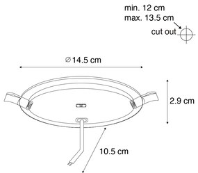 Set van 6 inbouwspots wit 14,5cm incl. LED instelbaar in kelvin - Stephanie Moderno