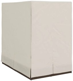 Espreguiçadeira Dupla com Telhado e Cortinas Castanho