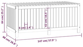 Caixa de arrumação jardim 147x68x64 cm pinho maciço