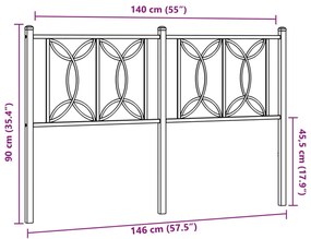 Cabeceira de cama 140 cm metal preto