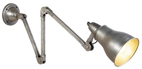 Candeeiro de parede industrial cinzento ajustável - Mersey Industrial,Rústico