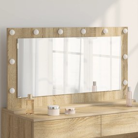 vidaXL Espelho de Toucador Carvalho Sonoma MDF, Vidro 100 x 55 x 18 cm